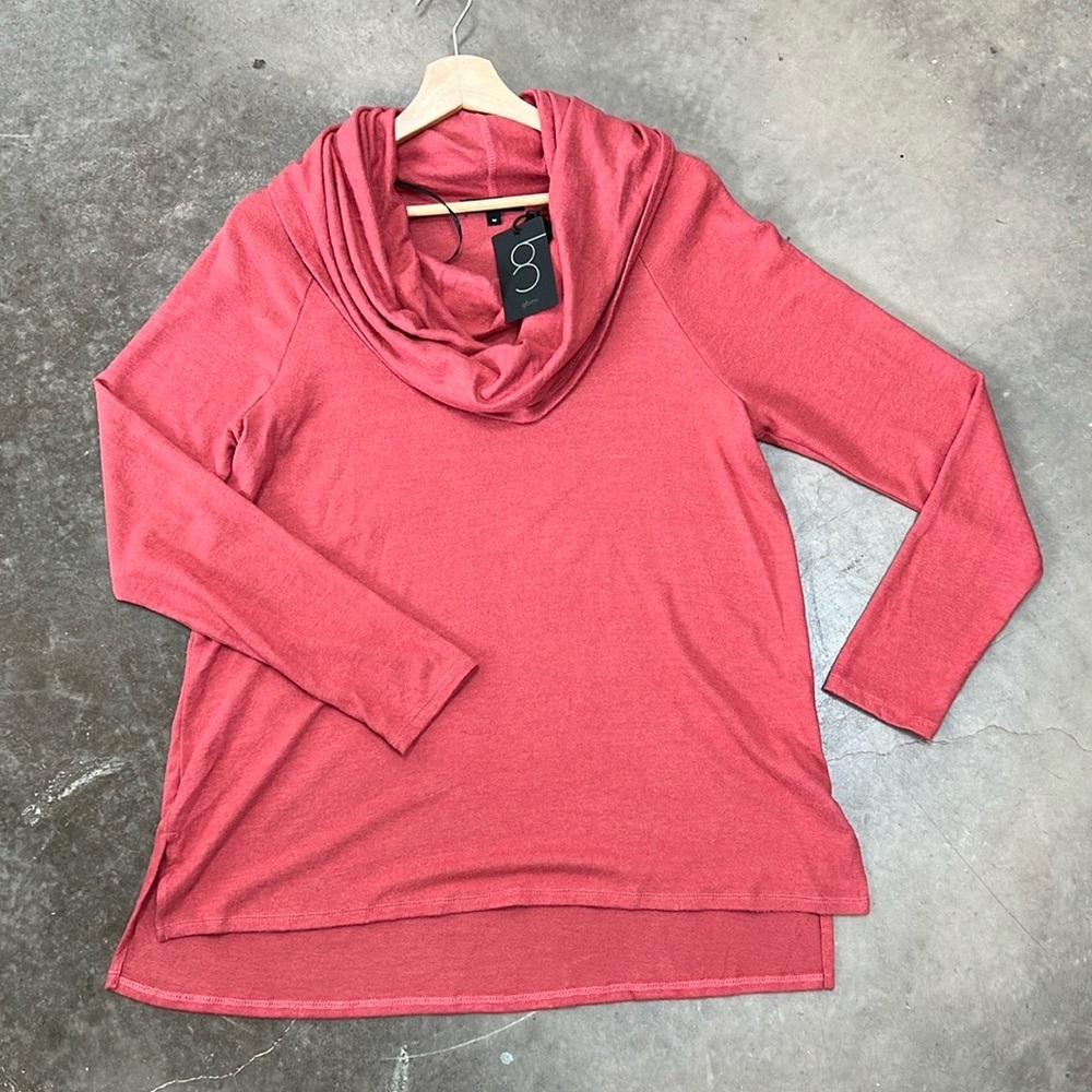 Gibson Women Super Soft Salmon Cowl Neck Sweater SZ M